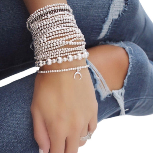 Silver bead bracelet