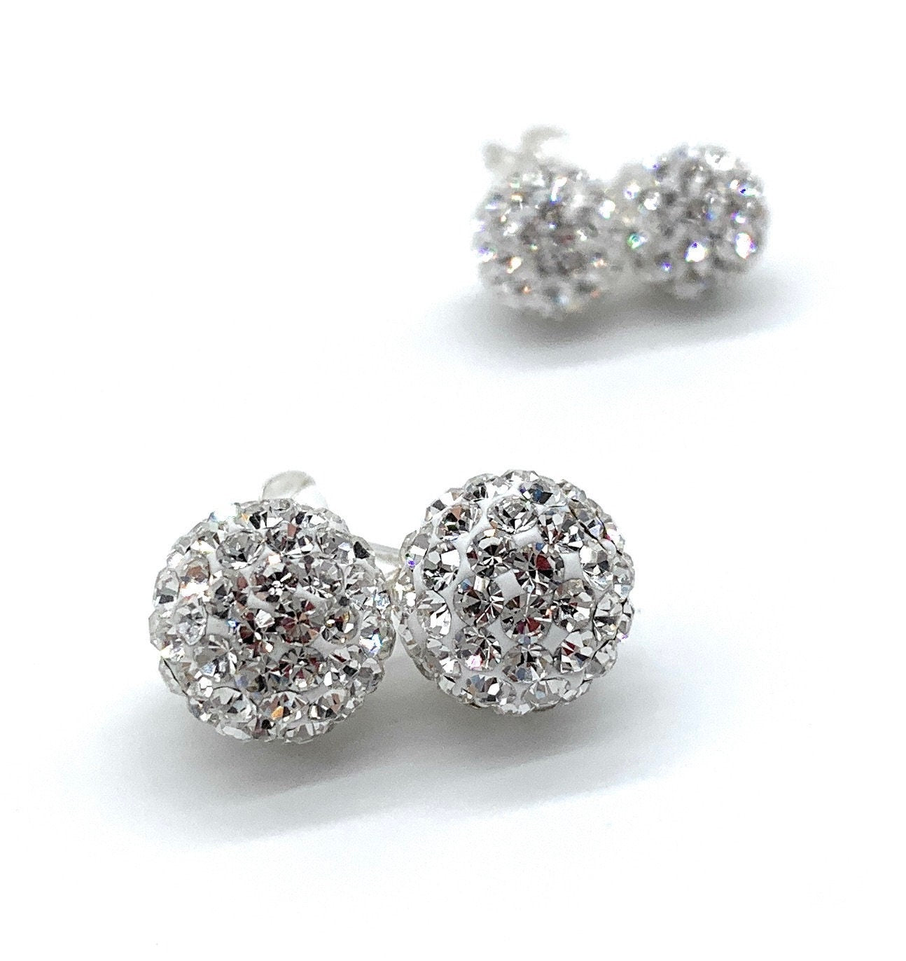 Silver Crystal stud Earrings