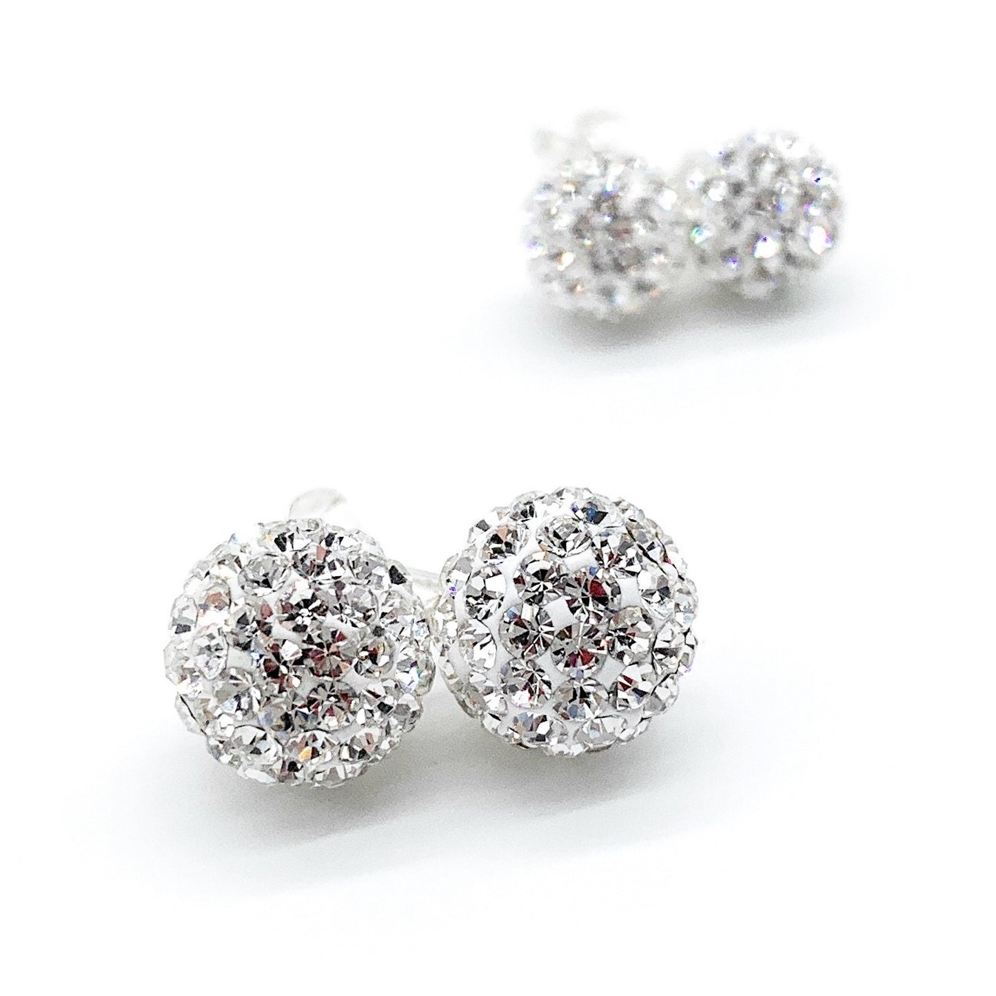 Silver Crystal stud Earrings