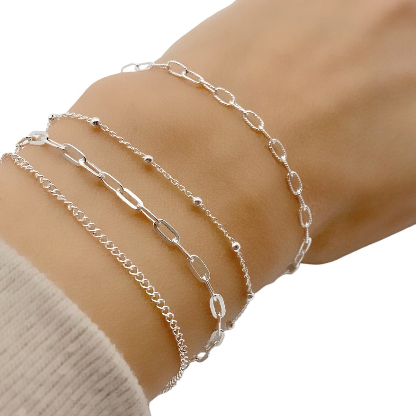 Silver chain bracelet