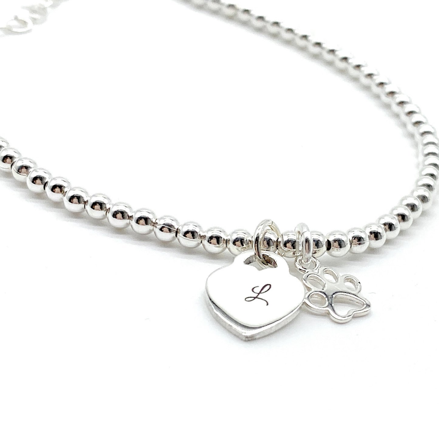 Silver initial bracelet