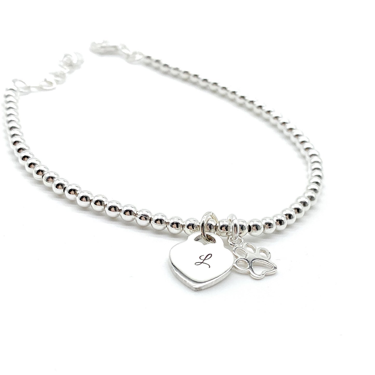 Silver initial bracelet