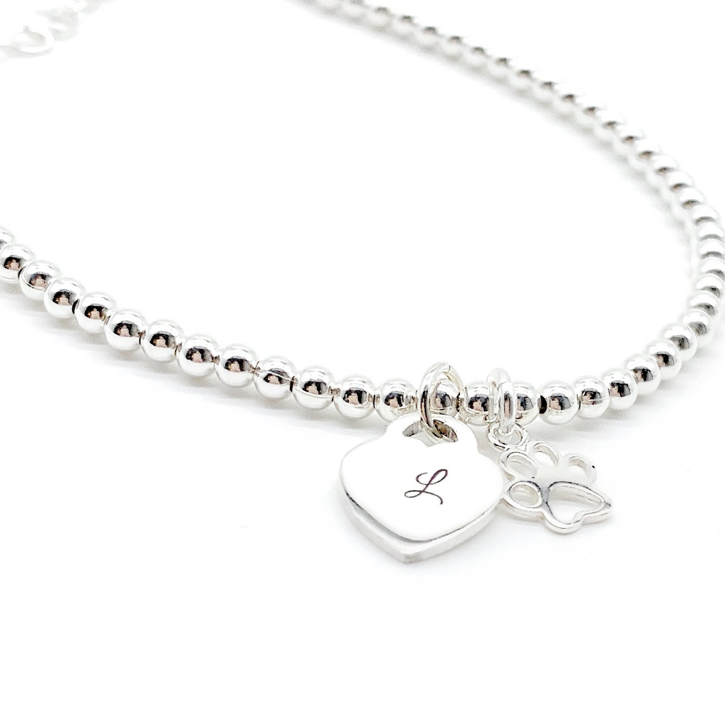 Silver initial bracelet