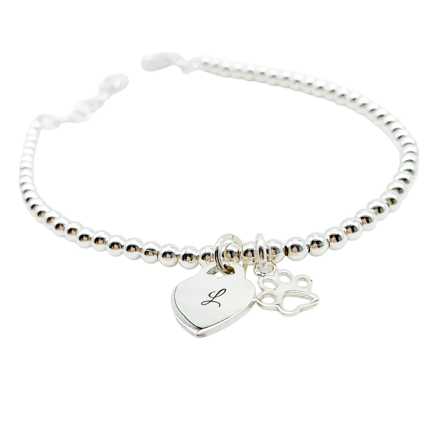 Silver initial bracelet