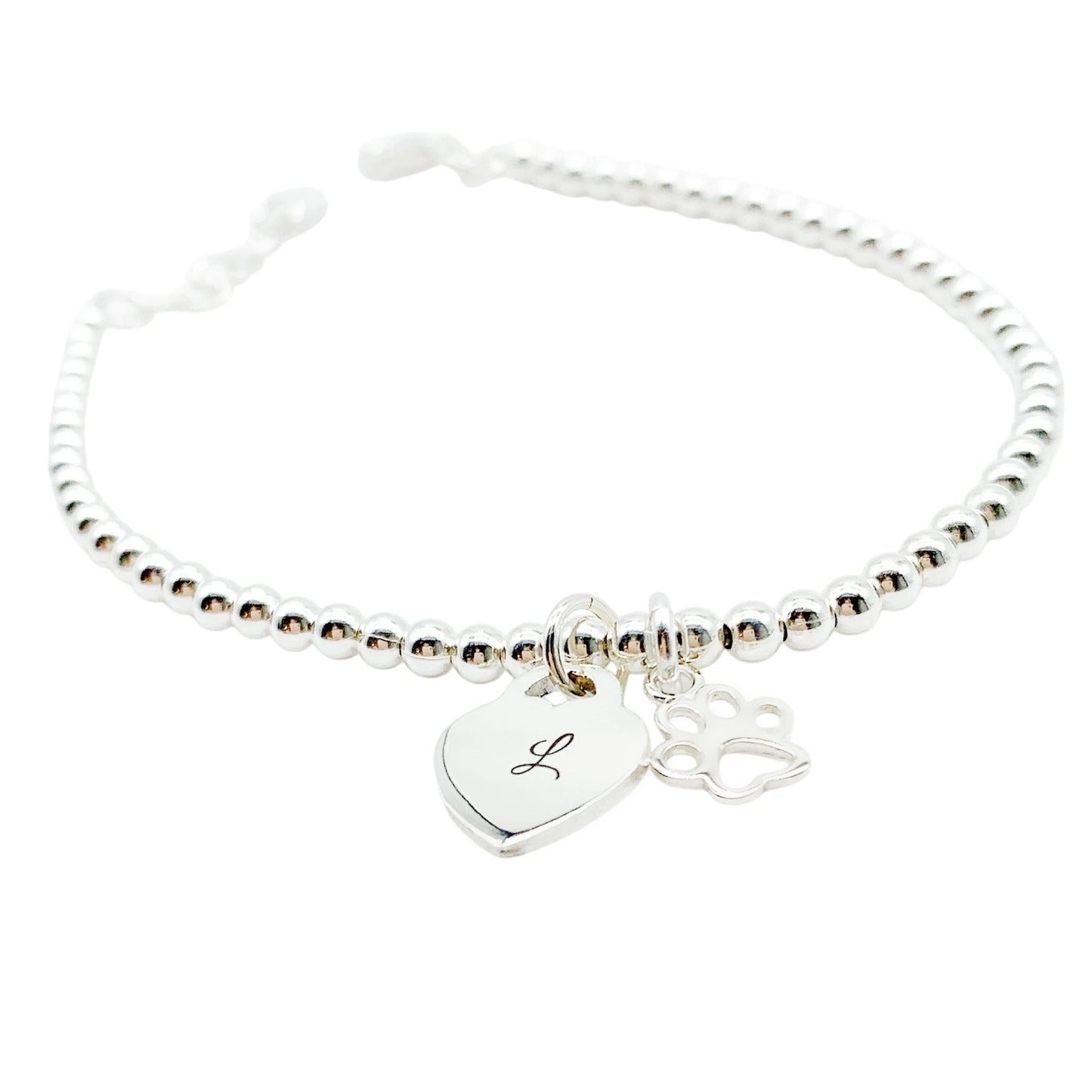 Silver initial bracelet