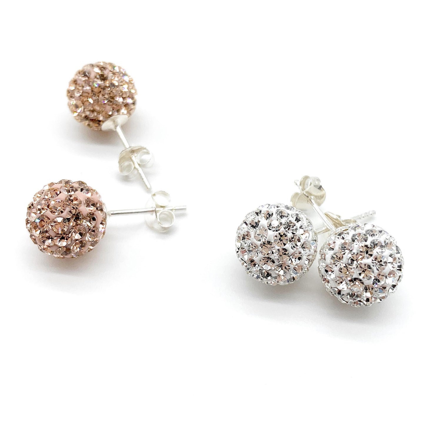 Silver Crystal stud Earrings