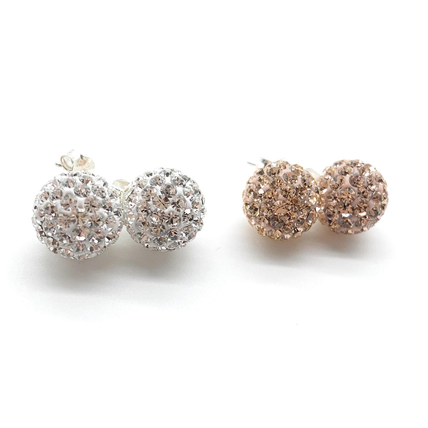 Silver Crystal stud Earrings