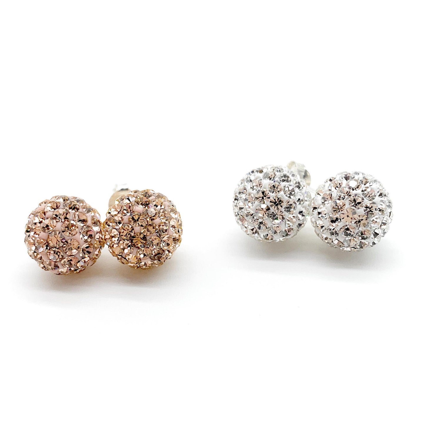 Silver Crystal stud Earrings