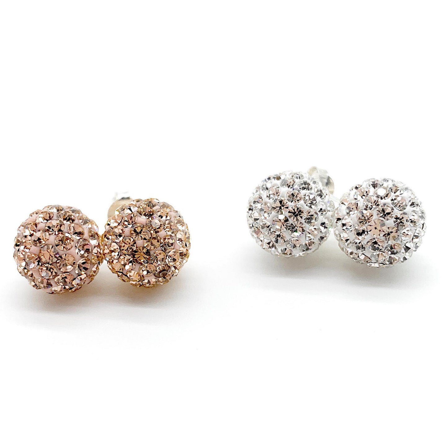 Silver Crystal stud Earrings