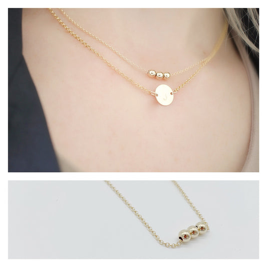 14k gold ball necklace - Savi Jewelry